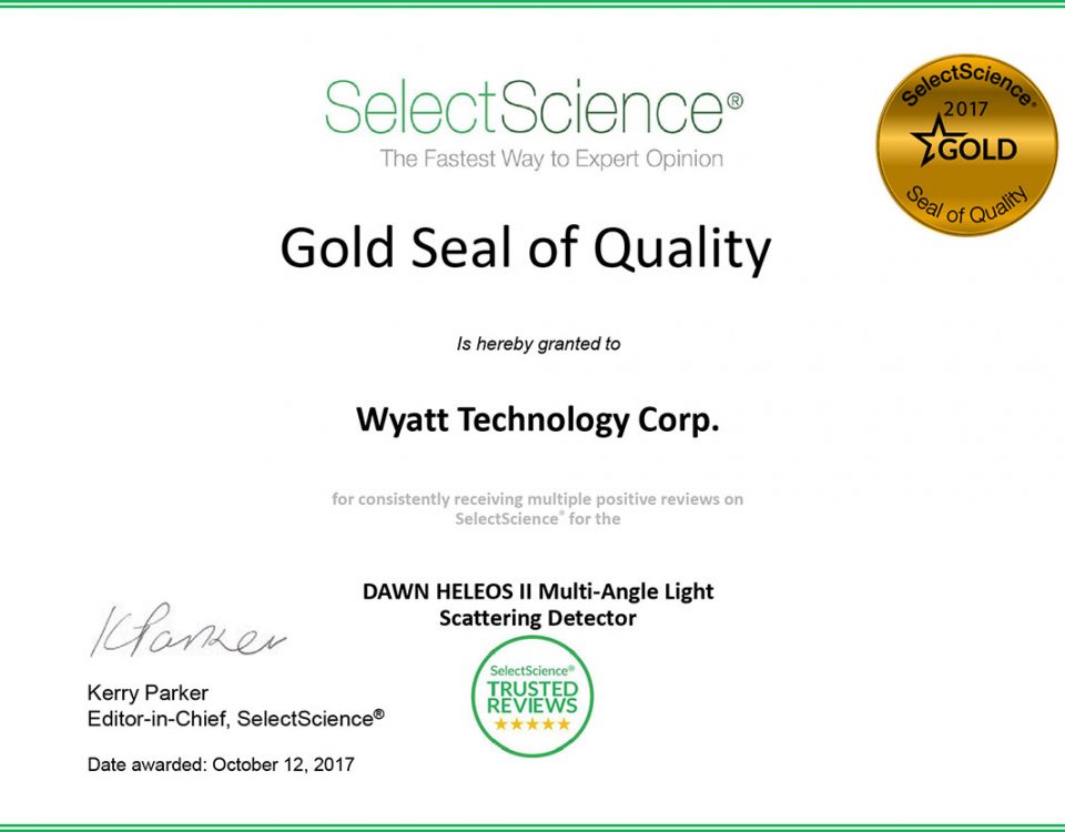 SelectScience Gold Seal of Quality Award